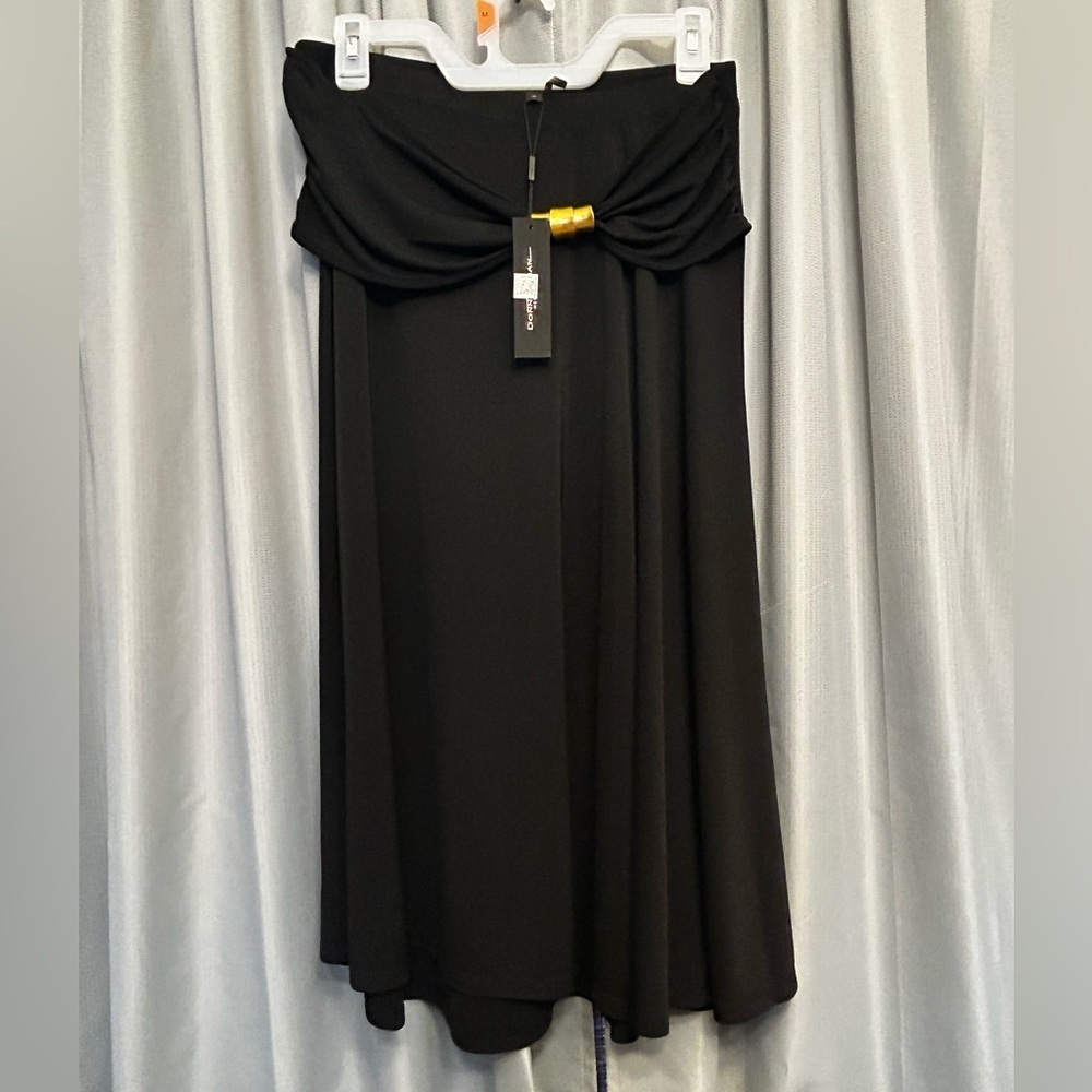 50%offw❤️ Black Donna Karen Paint the town skirt NWT goth career party